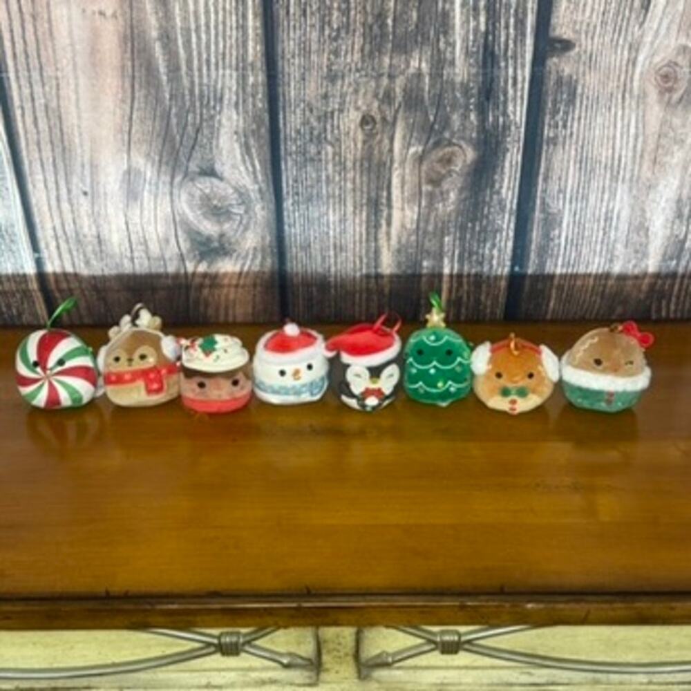 Squishmallows Christmas 4" Ornaments Set of 8 2023 Holiday Collection‎